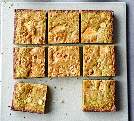 Matcha White Chocolate Blondies