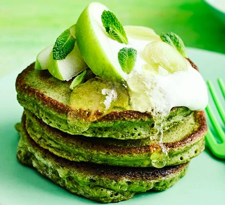 Spinach Matcha Pancakes